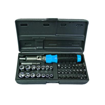 Set surubelnita cu biti si tubulare 40 piese, otel CrV, Basic