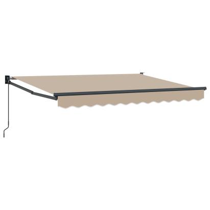 Copertină retractabilă manuală Bej 3,5 x 2 m GartenMobel Dekor