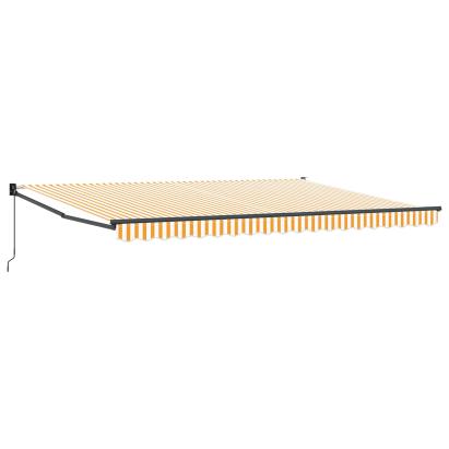 Copertină retractabilă manuală Galben și alb 4 x 2 m GartenMobel Dekor
