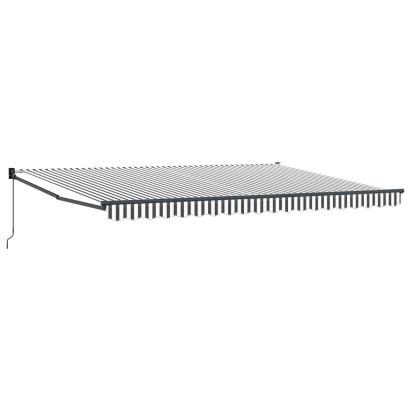 Copertină retractabilă manuală Antracit și Alb 4 x 2 m GartenMobel Dekor
