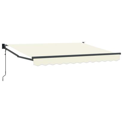 Marchiză retractabilă electrică crem 2,5 x 2 m, cu telecomandă și manivelă