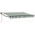 Marchiză retractabilă electrică verde/alb 3,5 x 2 m, cu manivelă