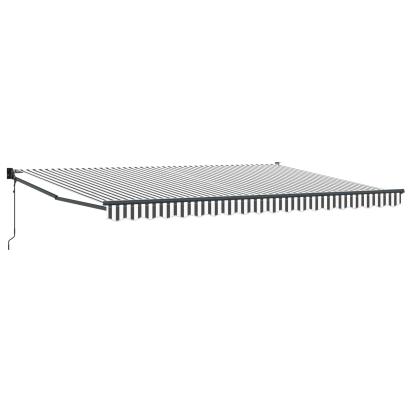Marchiză electrică retractabilă 4x2 m antracit/alb pentru terasă