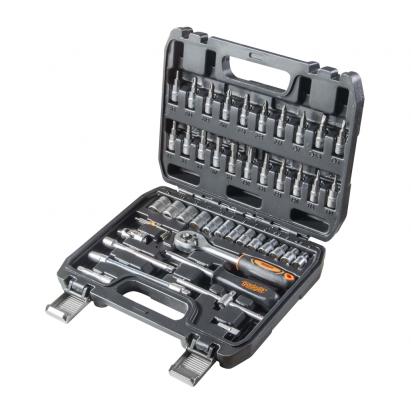 Set tubulare 1/4 Gadget, 46 piese, otel CrV, cu clichet si valiza