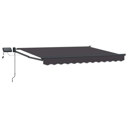 Marchiză retractabilă manuală cu led-uri Antracit 3,5 x 2 m GartenMobel Dekor