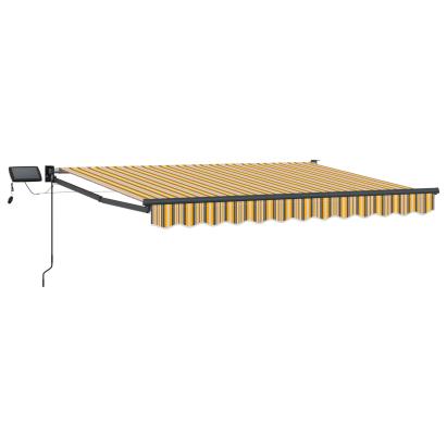 Marchiză retractabilă manuală cu led-uri 3,5 x 2,5 m GartenMobel Dekor