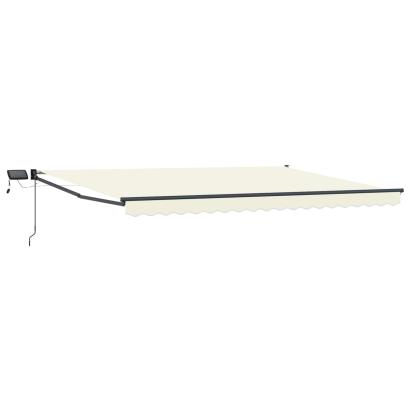 Marchiză retractabilă manuală cu led-uri 4,5 × 3 m GartenMobel Dekor