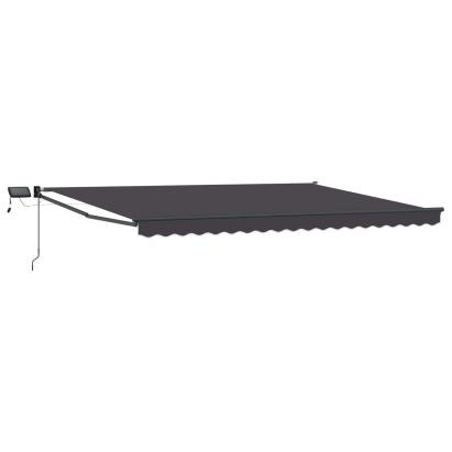 Marchiză retractabilă manuală cu led-uri Antracit 5 x 3 m GartenMobel Dekor