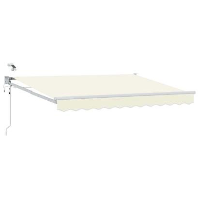 Marchiză retractabilă electrică crem 3 x 2 m, cu LED și senzor vânt
