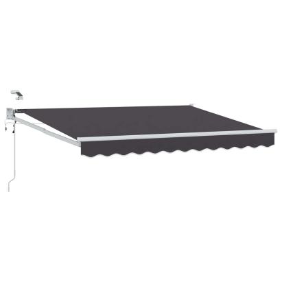 Marchiză retractabilă electrică cu LED și senzor vânt, 3x2 m, antracit