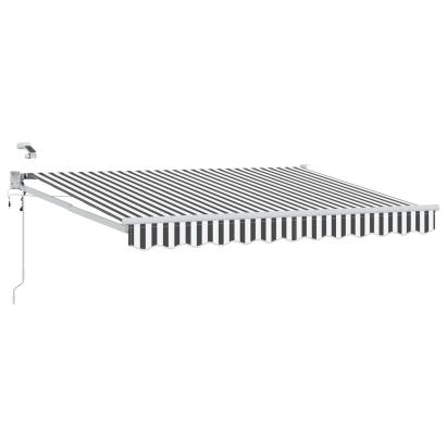 Marchiză electrică retractabilă cu LED și senzor, 3,5x2 m, antracit/alb