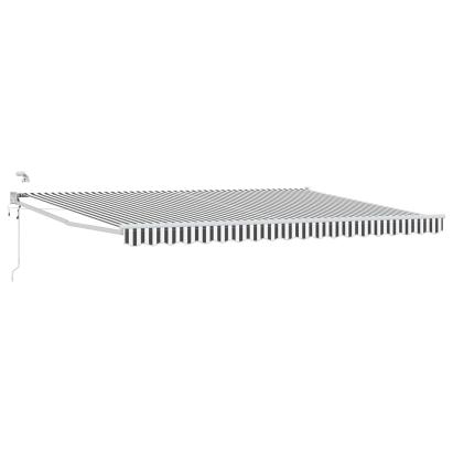 Marchiză electrică retractabilă 4x2 m, LED, senzor vânt, antracit/alb