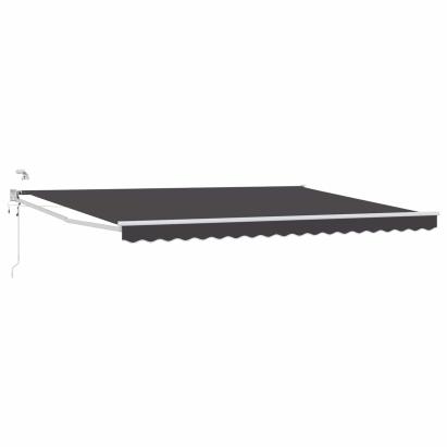 Marchiză retractabilă electrică antracit 4x3 m cu LED și senzor meteo