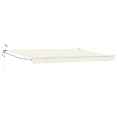 Marchiză retractabilă electrică crem 4,5x3 m cu LED și senzor de vânt