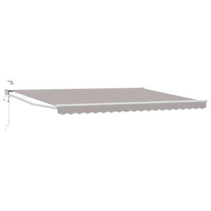 Marchiză retractabilă electrică gri deschis 4,5x3 m cu LED și senzor