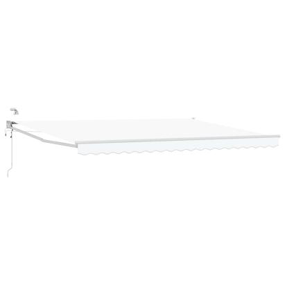 Marchiză electrică retractabilă albă 5x3 m cu LED și senzor