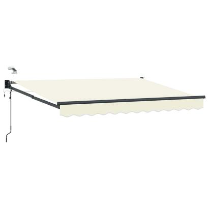Marchiză electrică retractabilă crem 2,5 x 2 m cu LED și senzor vreme
