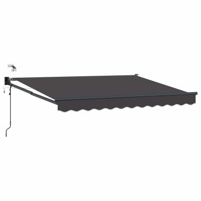 Marchiză electrică retractabilă antracit 2,5 x 2 m cu LED și senzor vreme