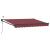 Marchiză electrică retractabilă cu LED și senzor, bordo, 2,5 x 2 m