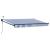 Marchiză retractabilă electrică cu LED și senzor, 3,5 x 2,5 m, albastru/alb