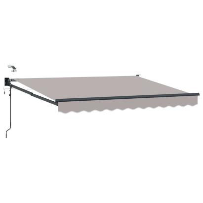 Marchiză retractabilă electrică cu LED și senzor, gri 3,5 x 2,5 m