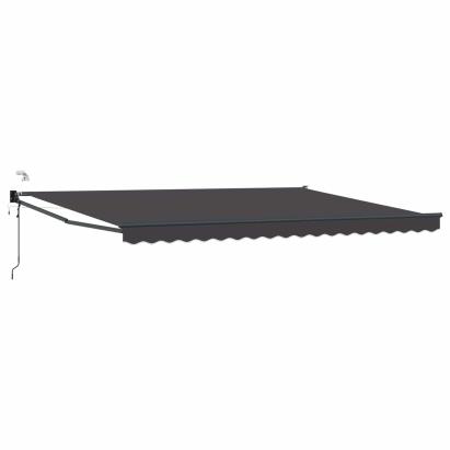 Marchiză retractabilă electrică antracit 4x3 m cu LED și senzor