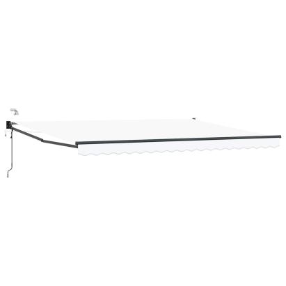 Marchiză retractabilă electrică albă 4x3 m, cu LED și senzor meteo