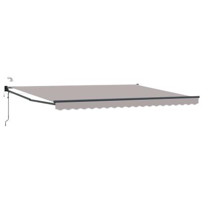 Marchiză retractabilă electrică cu LED și senzor, gri deschis, 5x3 m