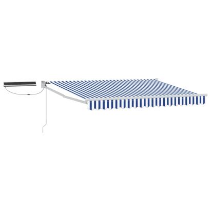 Marchiza electrica retractabila 2,5 x 2 m, albastru/alb, cu panou solar