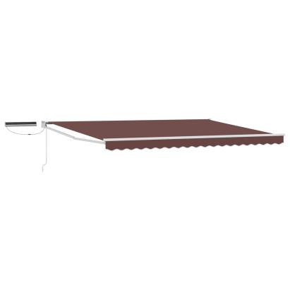 Marchiză electrică retractabilă 4x2 m maro, cu telecomandă și panou solar