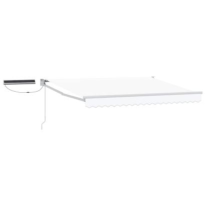 Marchiză electrică retractabilă albă 3 x 2,5 m cu panou solar și telecomandă