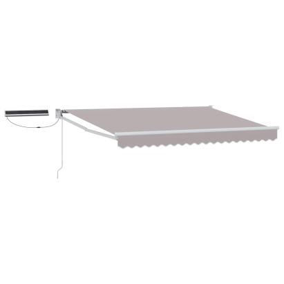 Marchiză electrică retractabilă gri deschis 3 x 2,5 m cu panou solar