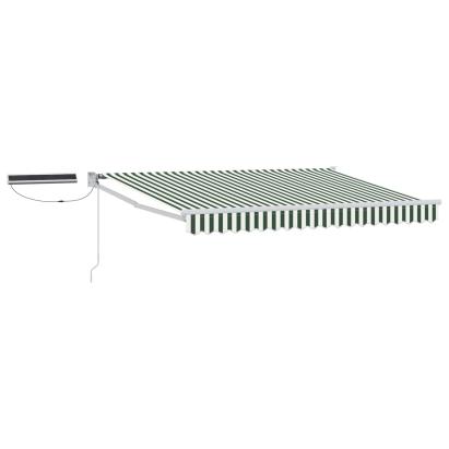 Marchiză electrică retractabilă verde/alb 3,5 x 2,5 m cu panou solar