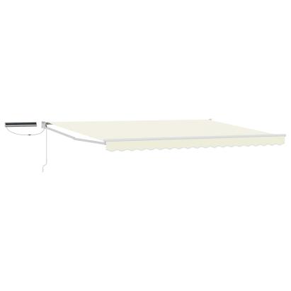 Marchiză electrică retractabilă crem/alb 4x3 m cu panou solar