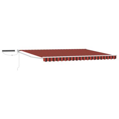Marchiză electrică retractabilă 4x3 m, solară, portocaliu cu maro