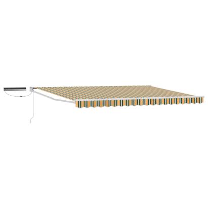 Marchiză retractabilă electrică verde/alb 4,5x3 m cu panou solar