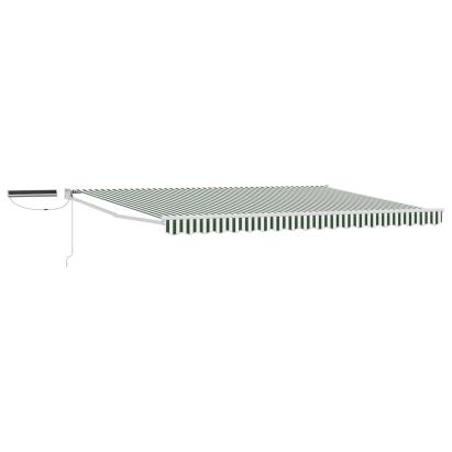 Marchiză retractabilă electrică verde-alb 4,5 x 3 m cu telecomandă