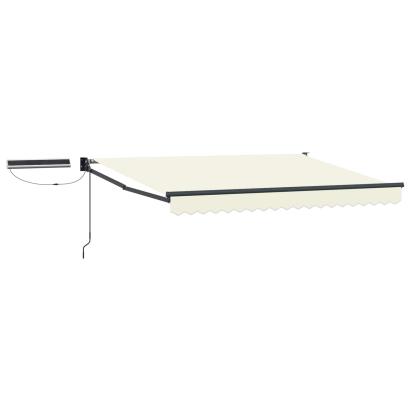 Marchiză retractabilă electrică crem/antracit 2,5 x 2 m cu panou solar