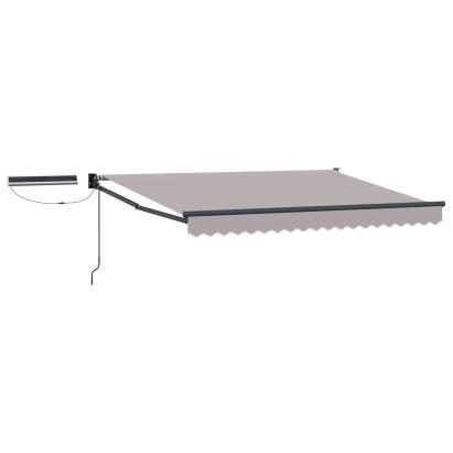 Marchiză electrică retractabilă gri deschis și antracit 3,5 x 2 m cu panou solar