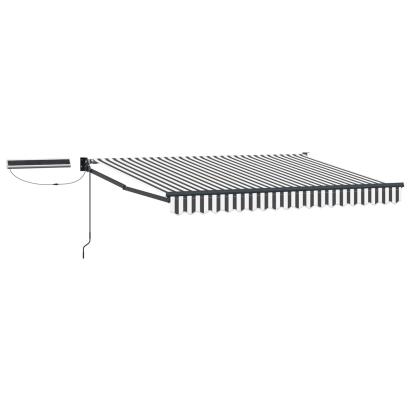 Marchiză electrică retractabilă antracit/alb 3 x 2,5 m cu telecomandă