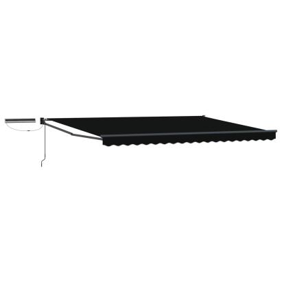 Marchiză electrică retractabilă 4x3 m, negru/antracit, cu panou solar