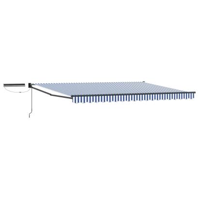 Marchiză electrică retractabilă 4,5x3 m, albastru/alb, cu telecomandă