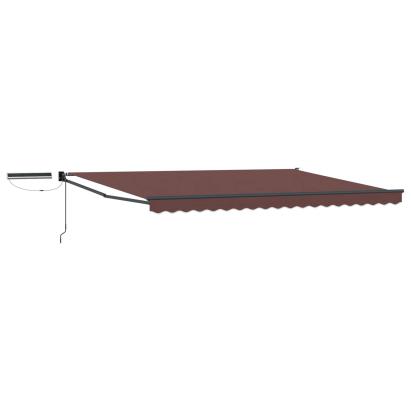 Marchiză electrică retractabilă maro 4,5 x 3 m, cu telecomandă și panou solar