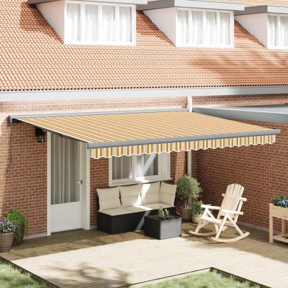 Cortina Retractabilă Galben și gri 400 × 300 cm GartenMobel Dekor