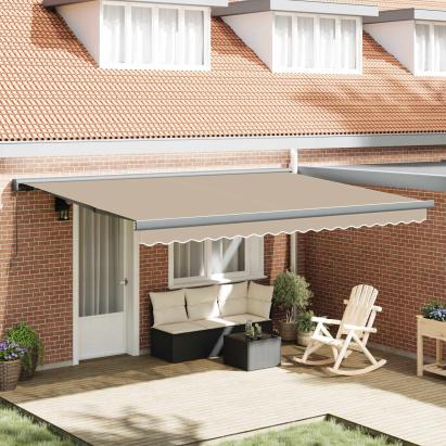 Cortina Retractabilă Bej 4 × 3 m Pânză și Aluminiu GartenMobel Dekor