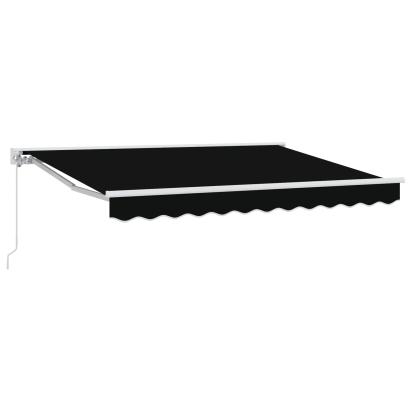 Copertină retractabilă manuală Negru 3,5 x 2,5 m GartenMobel Dekor