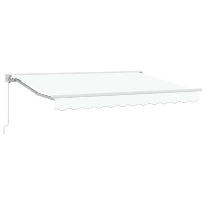 Copertină retractabilă manuală Alb 3,5 x 2,5 m GartenMobel Dekor