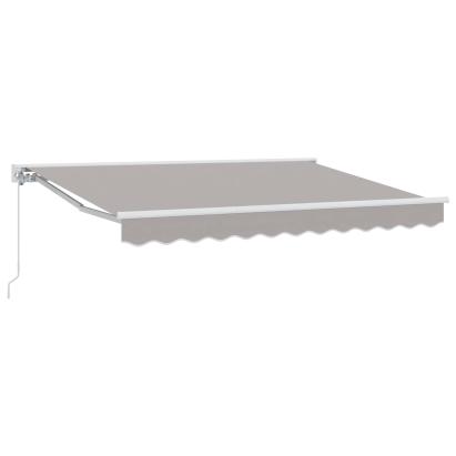 Copertină retractabilă manuală Gri deschis 3,5 x 2,5 m GartenMobel Dekor