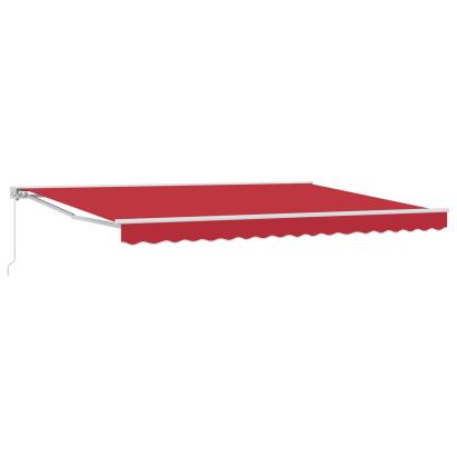 Copertină retractabilă manuală Roșu 4 × 3 m GartenMobel Dekor
