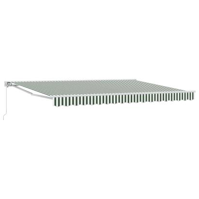 Copertină retractabilă manuală Verde și alb 4,5 × 3 m GartenMobel Dekor
